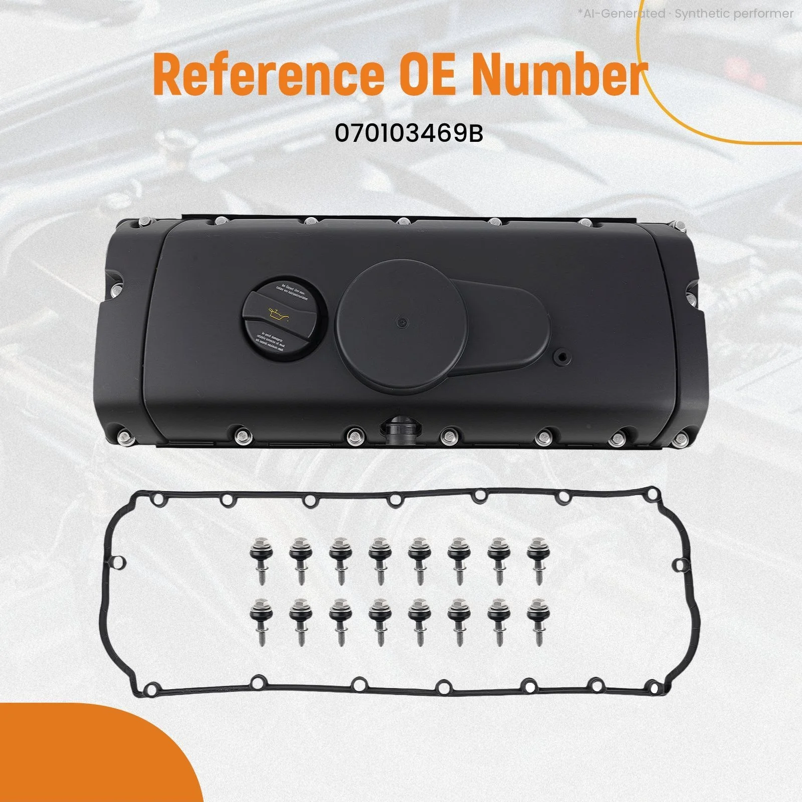 Engine Cover for VW Multivan Transporter 2.5 TDI 2003-2009 BVC50161 Black 070103469B 12300125  DRM21922