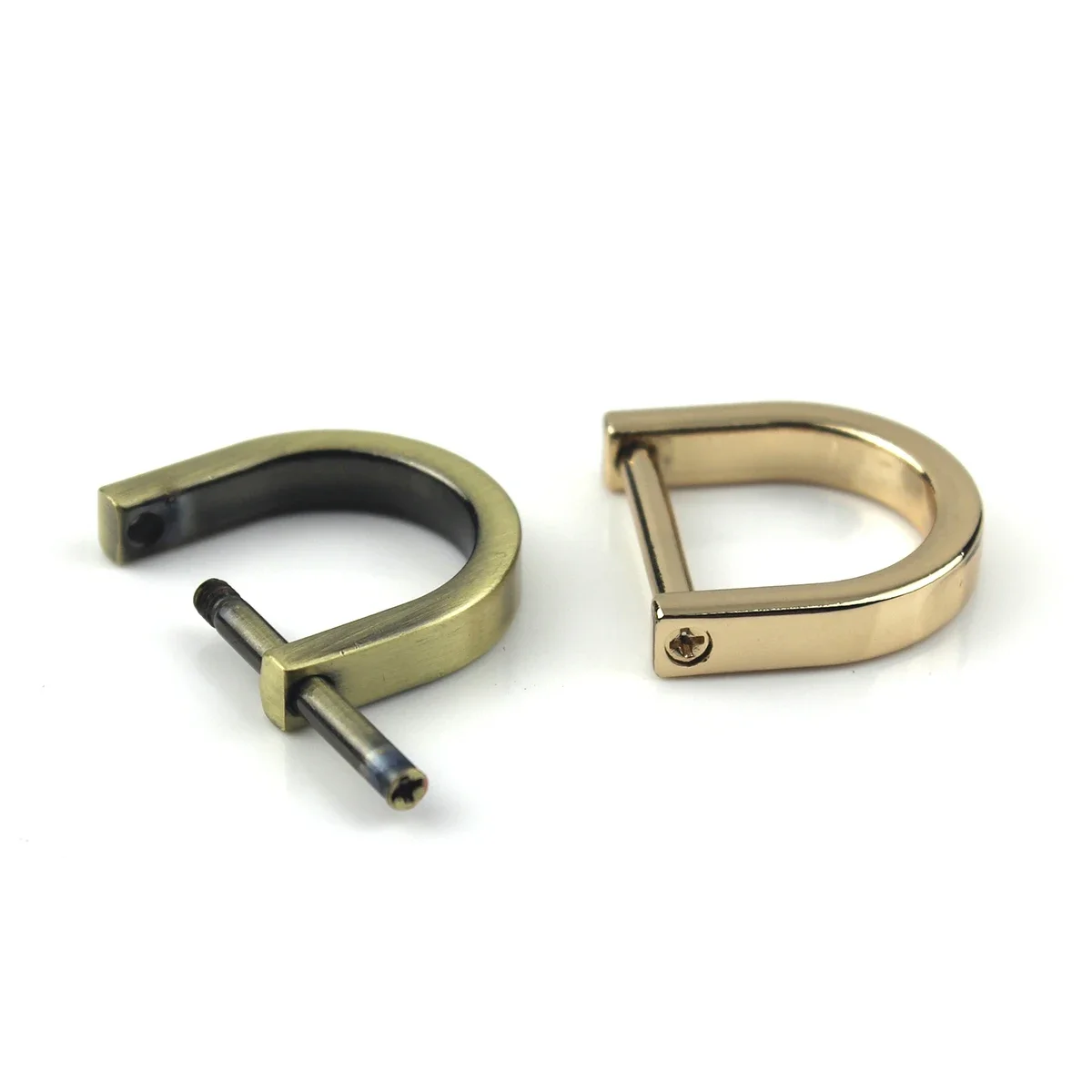 2pcs Metal Detachable D Ring Openable Dee Buckle Shackle Clasp for Leather Craft Bag Strap Handle Shoulder Repairing Parts