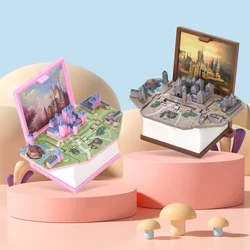 3D Foldable Mini Bombshell Book Montessori Happy Castle with Buckle KeyChain for Kid Educational Creative Cardboard New Game Toy