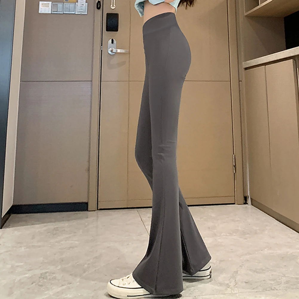 Pantalon élastique taille haute évasé, idéal pour les sorties d'été M XL, taille haute, grande taille, bas décontracté