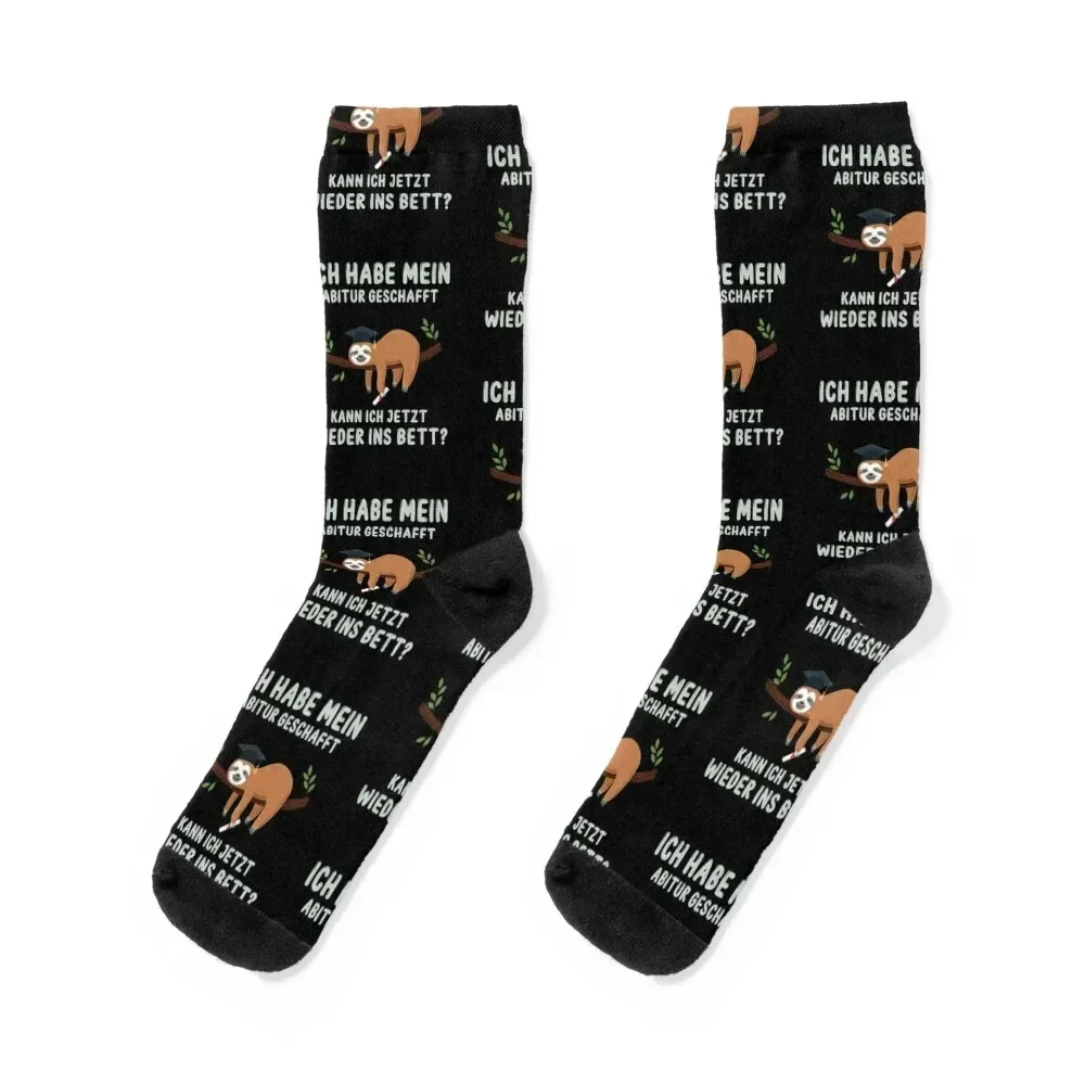 

Abitur Geschafft Wieder In Bett Abiturient Geschenk Faultier Socks funny sock Sports anime with print Socks For Women Men's