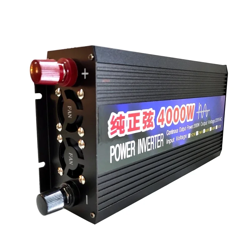 4000W 50HZ Pure Sine Wave Inverter Power Solar Car Inverters With LED Display DC 12V To AC 220V Voltage Converter Outdoor