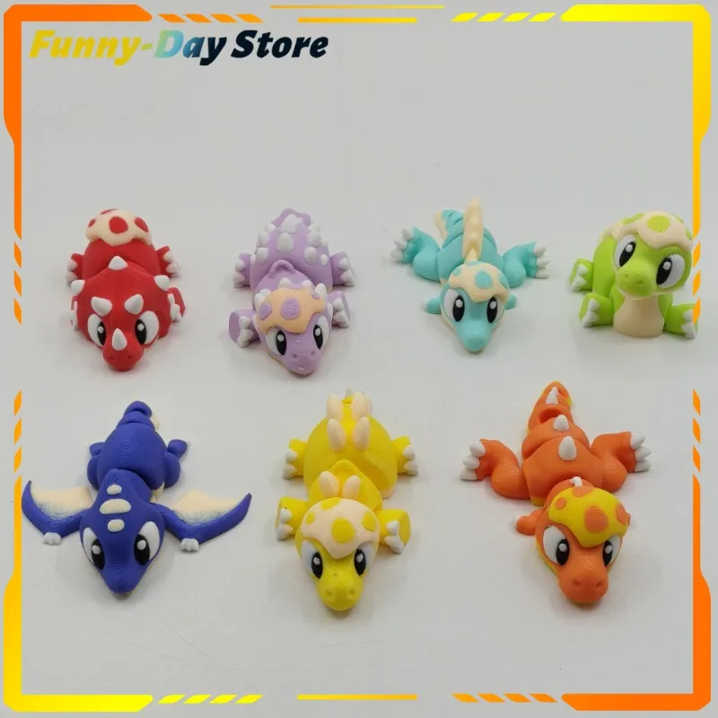 

In Stock 3D Printed Dragon Figures Action Rotatable Articulated Movable Joints Figure PLA Cute Desk Decor Doll for Kid Gift Toys