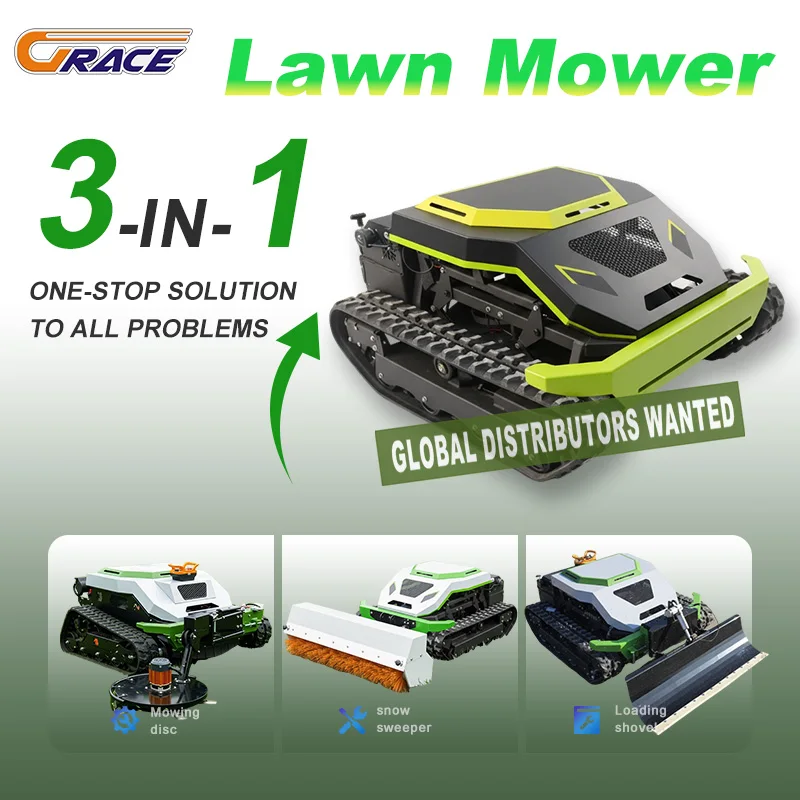 

Безопасная газонокосилка-робот на гусеничном ходу с защитой от опрокидывания, радиоуправляемая, для скашивания травы, сельскохозяйственная косилка