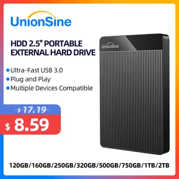 UnionSine HDD 2,5'' tragbare externe Festplatte 2 TB/1 TB/500 GB/750 GB USB3.0-Speicher kompatibel für PC, Mac, Desktop, MacBook, Xbox