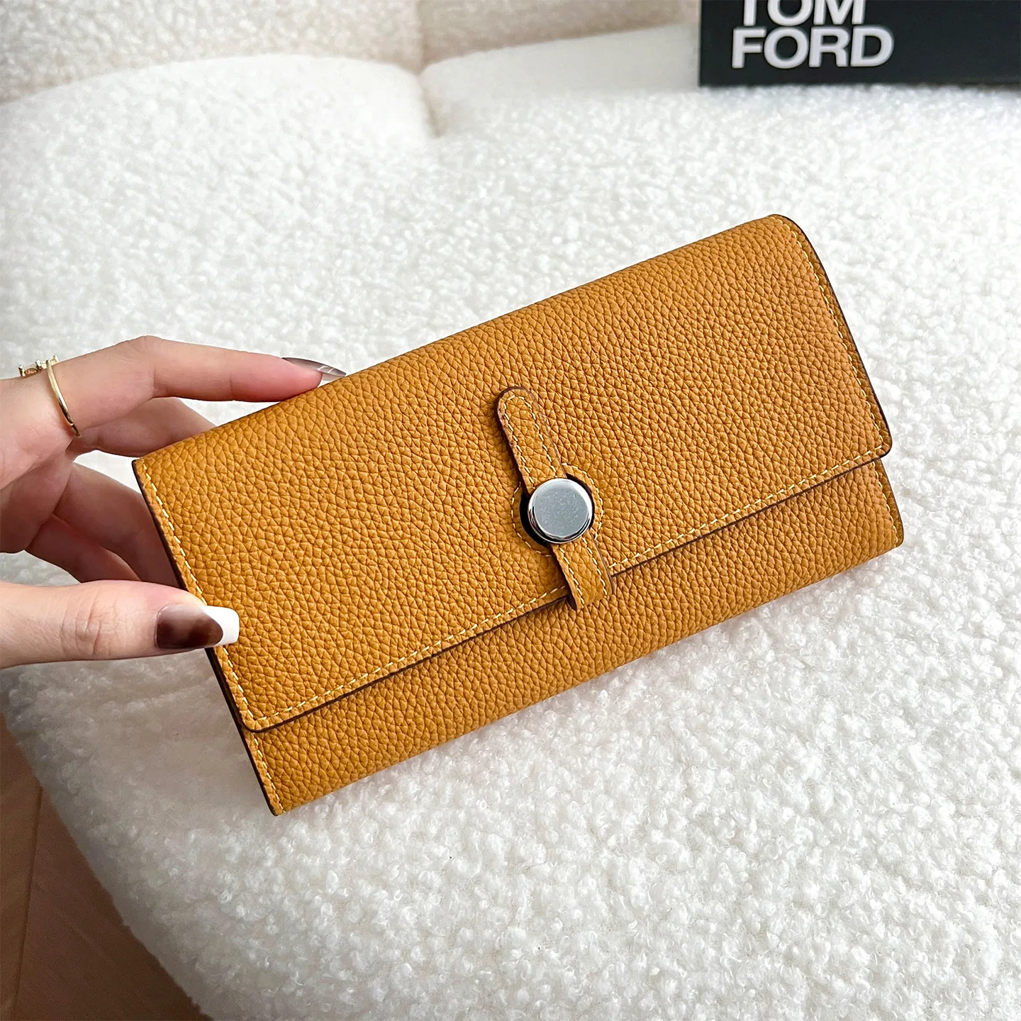 

Роскошный брендовый дизайн, женский длинный кошелек из натуральной кожи, 2026, новый стиль, тонкий клатч большой емкости, кошелек из воловьей кожи для женщин