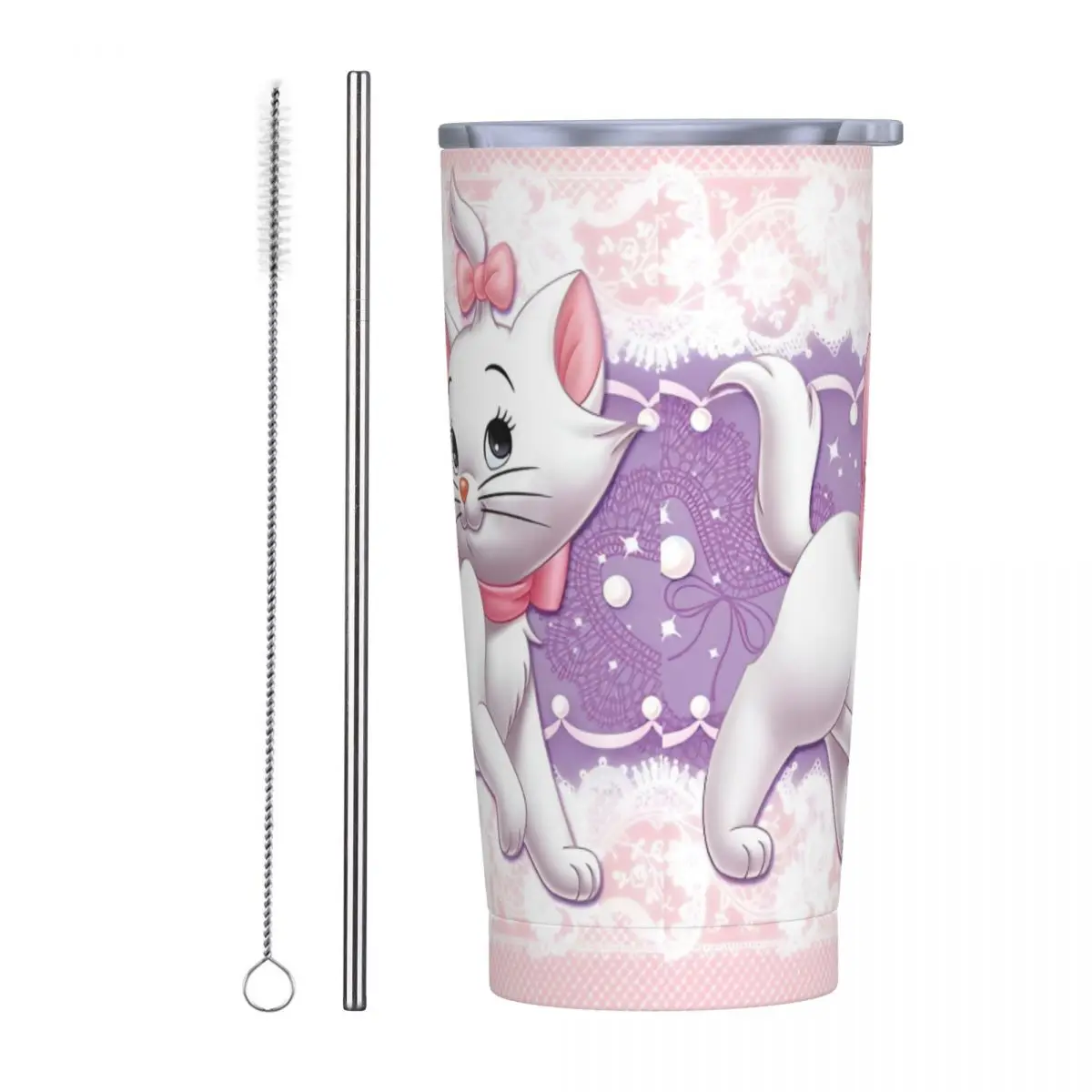 Stainless Steel Tumbler Marie Cat Disney Thermal Mug Keep Heat Cold and Hot Mugs Cup Driving Custom Water Bottle