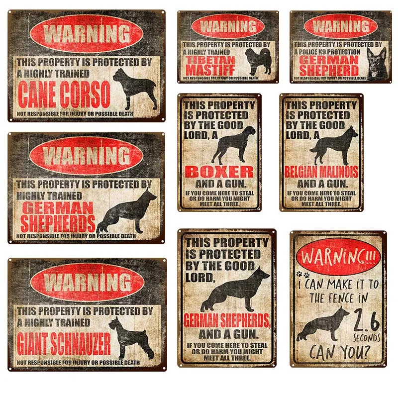 Винтажное предупреждение Остерегайтесь собаки Оловянная табличка металлический бульдог предупреждение опасный наконечник Оловянная табличка для магазина домашнего сада фермы бутафория Декор