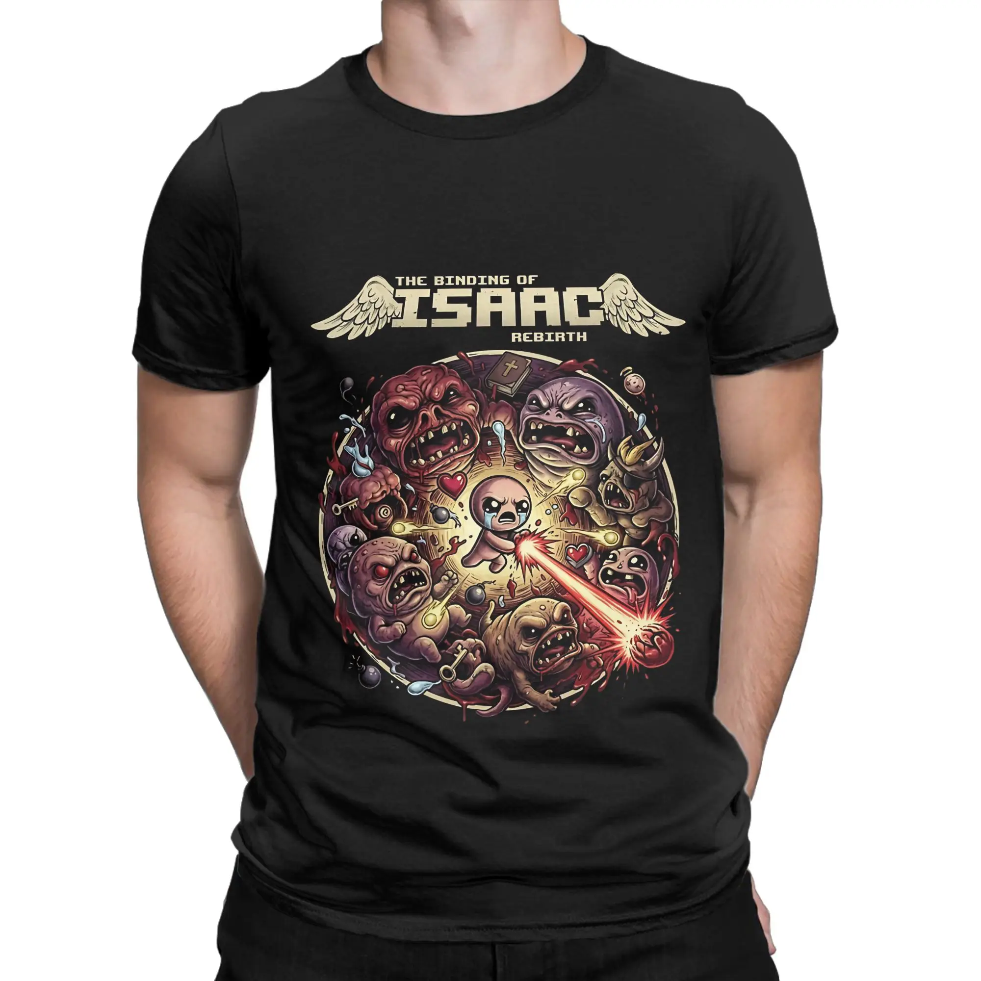 Binding Isaac Rebirth Repentance Rush Poster  Graphic Funny 100% Cotton T-Shirt The Binding Of Isaac Rebirth Tops Tees For Men