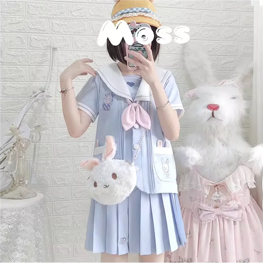 Original Authentic JK Uniform Suit Cute Sailor Suit Sweet Lolita Japanese Tea Party Half Skirt Suit