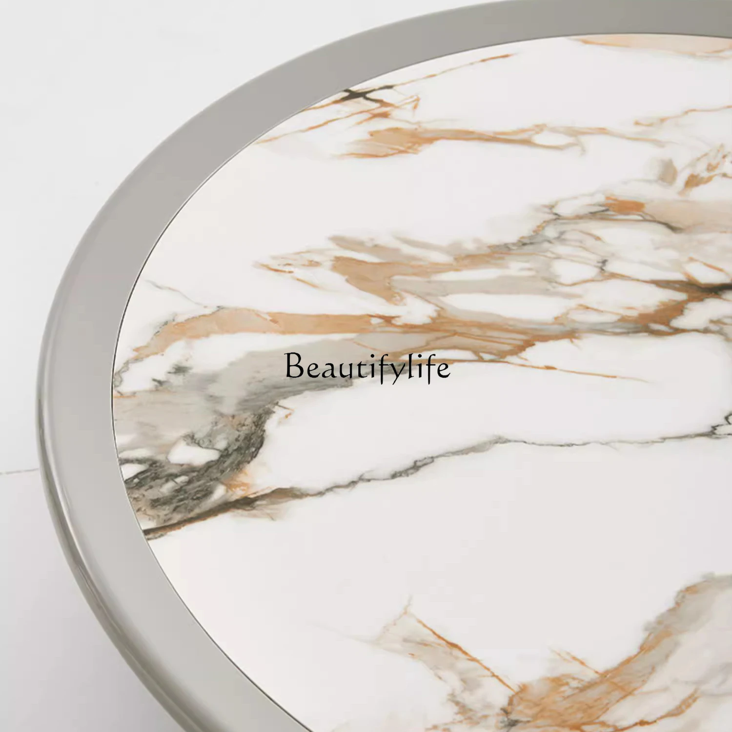 - * طاولة قهوة مستديرة ذات تصميم إيطالي فاخر وخفيف الوزن وغرفة معيشة صغيرة وطاولة قهوة شمالية راقية