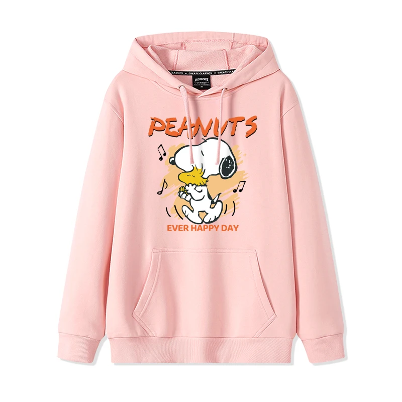 Snoopy Sweater Women\'s Spring and Autumn 2024 New Japanese  Collegte Wind Velvet Hooded Pullover Jacke Cute Sweet Simple Clothes