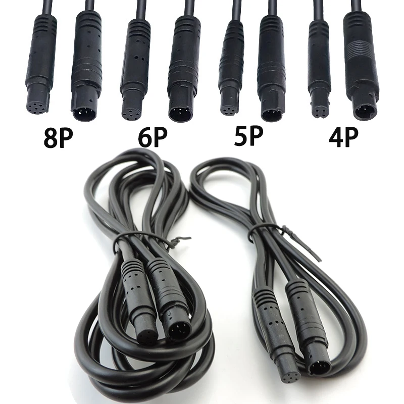 Male to Female 4pin 5pin 6pin 8pin DVR Camera Cable HD Monitor Vehicle Rear View Car Camera Extension Wire Copper Core Cord W28