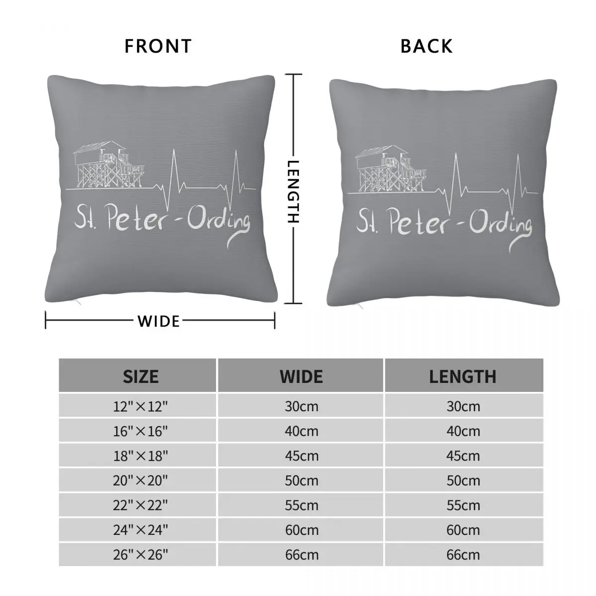 Pulse Trace Pfahlbau Sankt Peter-Ording Pillowcase Polyester Linen Velvet Printed Zip Decorative Car Cushion Cover