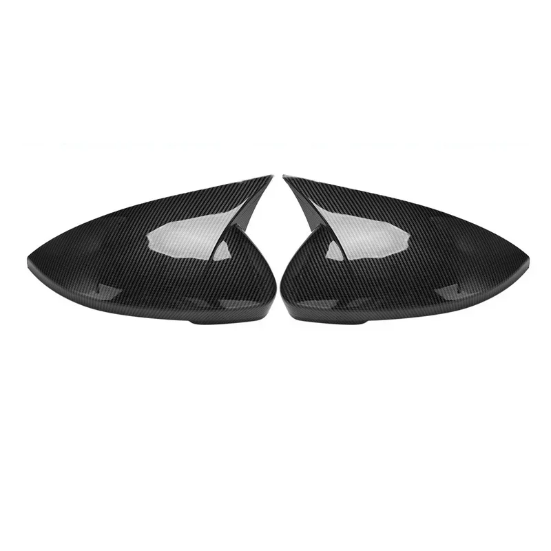For Skoda Octavia 2021-2023 Car Rearview Side Mirror Cover Wing Cap Exterior Sticker Door Rear View Case Trim Carbon Fiber Look