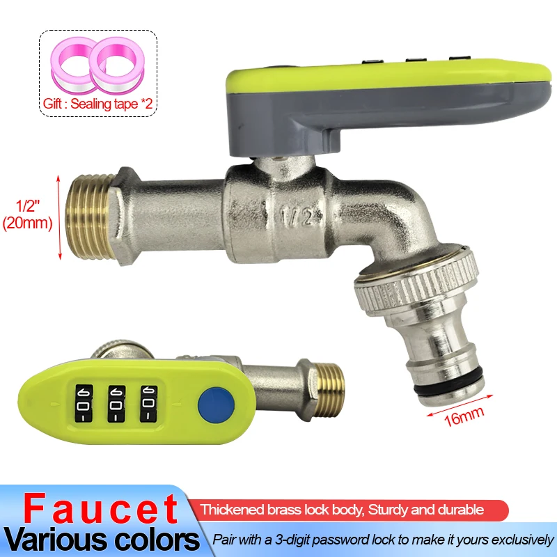 

Клапан G1/2 из бронзового материала, оснащенный 3-значным паролем для частного водопроводного крана. Подходит для трубных фитингов.