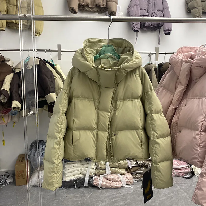 ฤดูหนาวหนาลงเสื้อแจ็คเก็ตผู้หญิงHooded Down Jacket 2025 ใหม่ผู้หญิงลงเสื้อแจ็คเก็ตเป็ดสีขาวลงผู้หญิงเสื้อh574