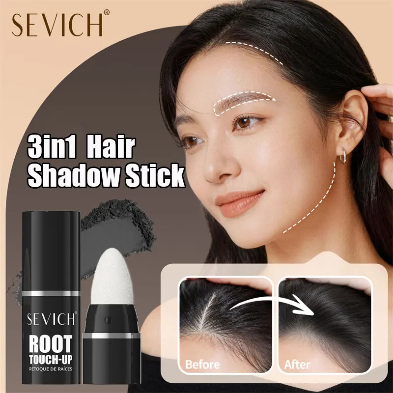 3Color Temporary Hairline Stick Quick Gray Coverage Styling Hair Concealer Pen for Thinning Hair Shadow Shading Sponge Pen