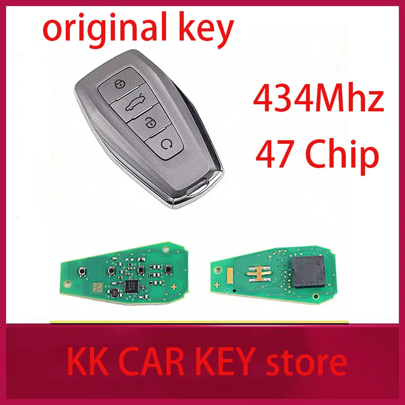 

Оригинальный смарт-ключ дистанционного управления, 4 кнопки, автомобильный ключ без ключа для Geely Coolray 434 МГц с чипом 47 для Okavango Azkarra Atlas X7