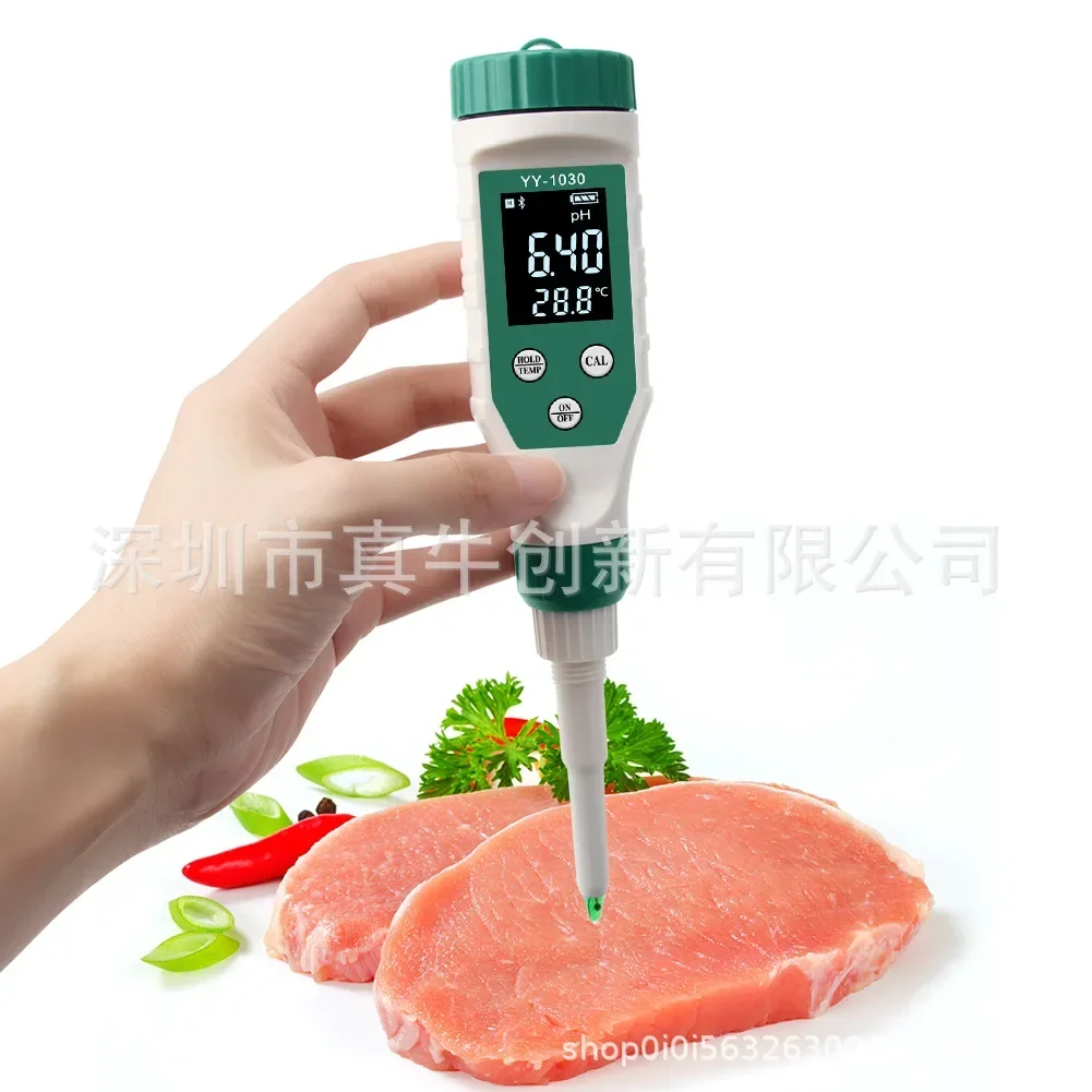 LCD Digital Food PH Meter Smart Diet Thermometer Support BT App Connection Acidity Tester for Brewing Fruit Cheese Meat Canning