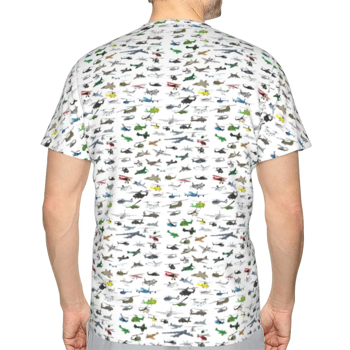Various Colorful Airplanes And Helicopters 100% Cotton T-Shirt Men'sFashion T Shirts Men Round Neck Short Sleeve