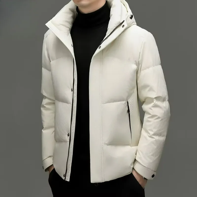 

Mens Down Jacket 2025 High-quality Hooded Commute Office Lightweight Puffer Jackets Fashion Urban Style Thick Warm Winter Coats