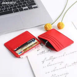 2024 Ladies Card Holders Female Square Pure Color  Woman Purses 4 Slots PU ID Card Wallets Men' Casual Mini Credit Card Bags