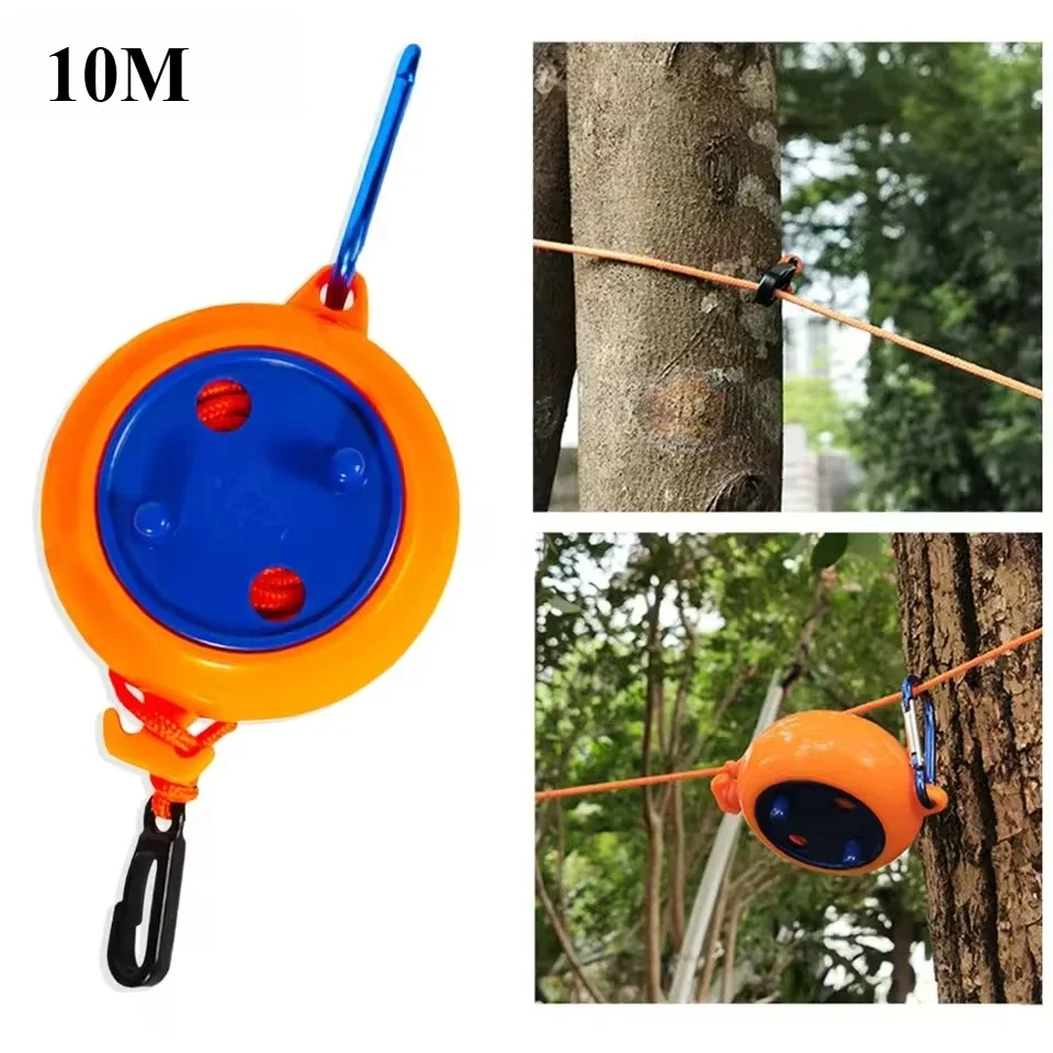 1Pcs 10M Clothesline Laundry Drying Rope Outdoor Clothes Line Windproof Anti-slip Retractable Cord for Hotel Camping Accessories