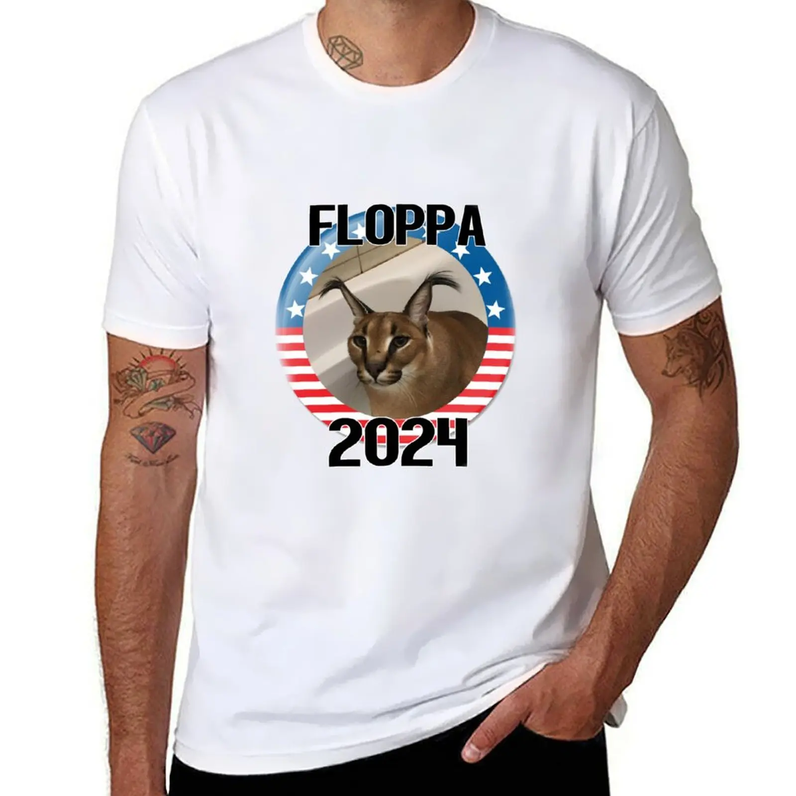 

Vote for Floppa 2024 T-Shirt funny t shirts cotton graphic t shirts for man t shirts for man pack white T-shirt