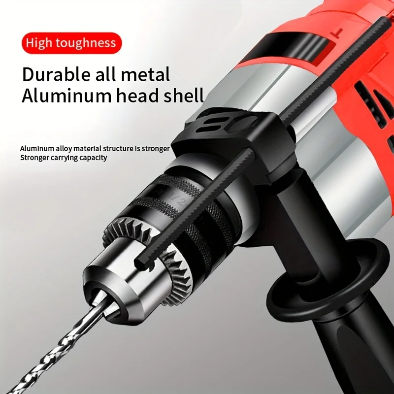 1 Set Hand Electric Drill Set, Can Be Used For Brick Walls, Impact Drills, Plug-in Electric Drills, High Power, For Concrete