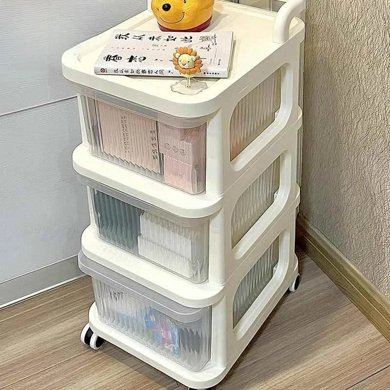 多層引き出し式小型カート、テーブル下収納キャビネット、スナック、雑貨、フィギュア、おもちゃオーガナイザー、ステンレス製ショッピングカート