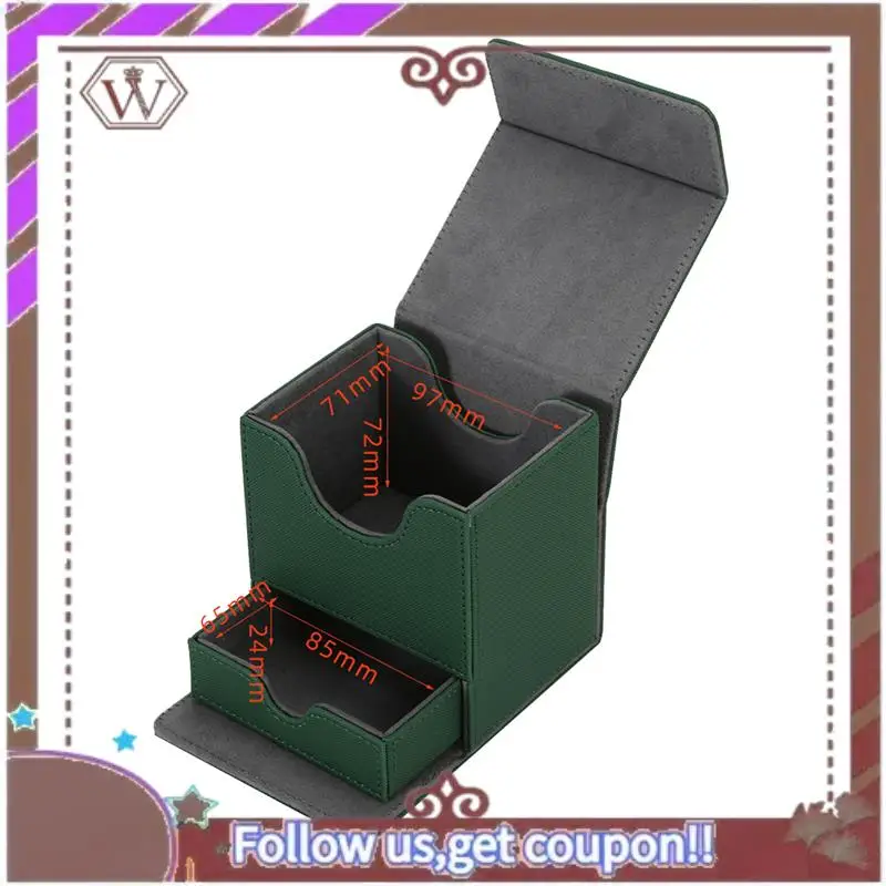 ABBG-カード収納ボックス ダイストレイ付き グッズカードケース ゲームスリーブカード収集用 耐久性のある ブラック + グレー