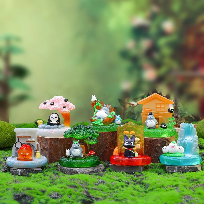 Miyazaki Hayao'S Fairy Tale Miniature Landscape Blind Box Anime Desktop Ornament Accessories Cute Children'S Nightlight Toy Gift