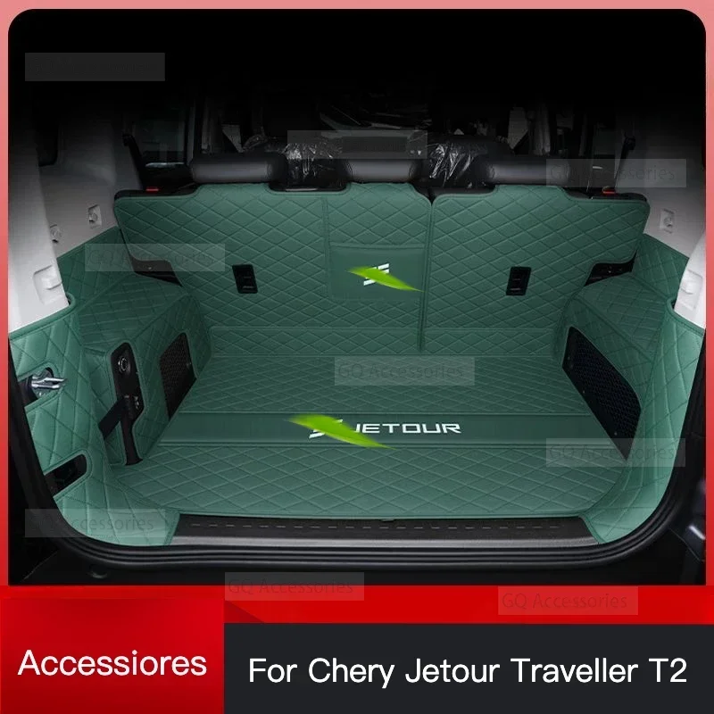 

cherryJetour Traveller T2 2023 2024 Jetour T2 Leather Trunk Mats Durable Cargo Liner Boot Interior Cover Car Accessories