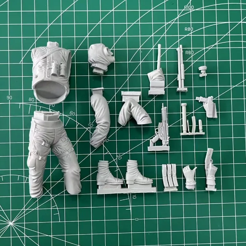 Soldat SAS britannique à l'échelle 120mm 1/16 avec fusil de chasse émeute, Kit de modèle de figurine en résine, passe-temps militaire Miniature non assemblé et non peint