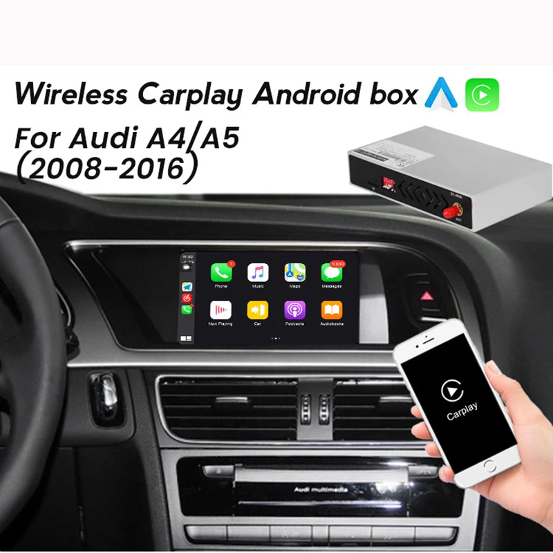 Wireless Carplay Android Auto Interface A4 A5 2008-2016 2GMMI With Mirror Link AirPlay Radio Car Play Youtube Function