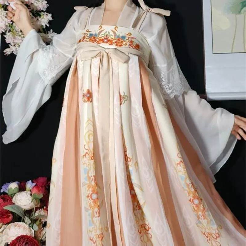 Hanfu จีนแบบดั้งเดิมชุดคอสเพลย์เครื่องแต่งกายสไตล์ชาติพันธุ์เวทีแสดงเสื้อผ้าแฟชั่นเสื้อผ้าผู้หญิง Party Chic Fairy ชุด