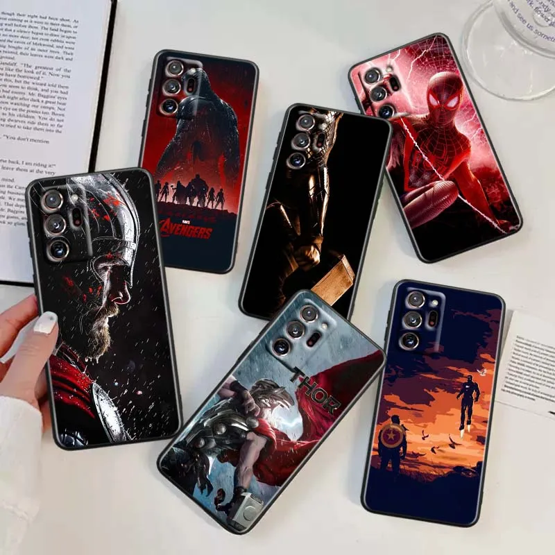 

Avengers Spider-Man Thor For Samsung A42 A41 A35 A34 A33 A32 A25 A24 A23 A21s A04 A03 Note 20 Ultra 5G Black Phone Case