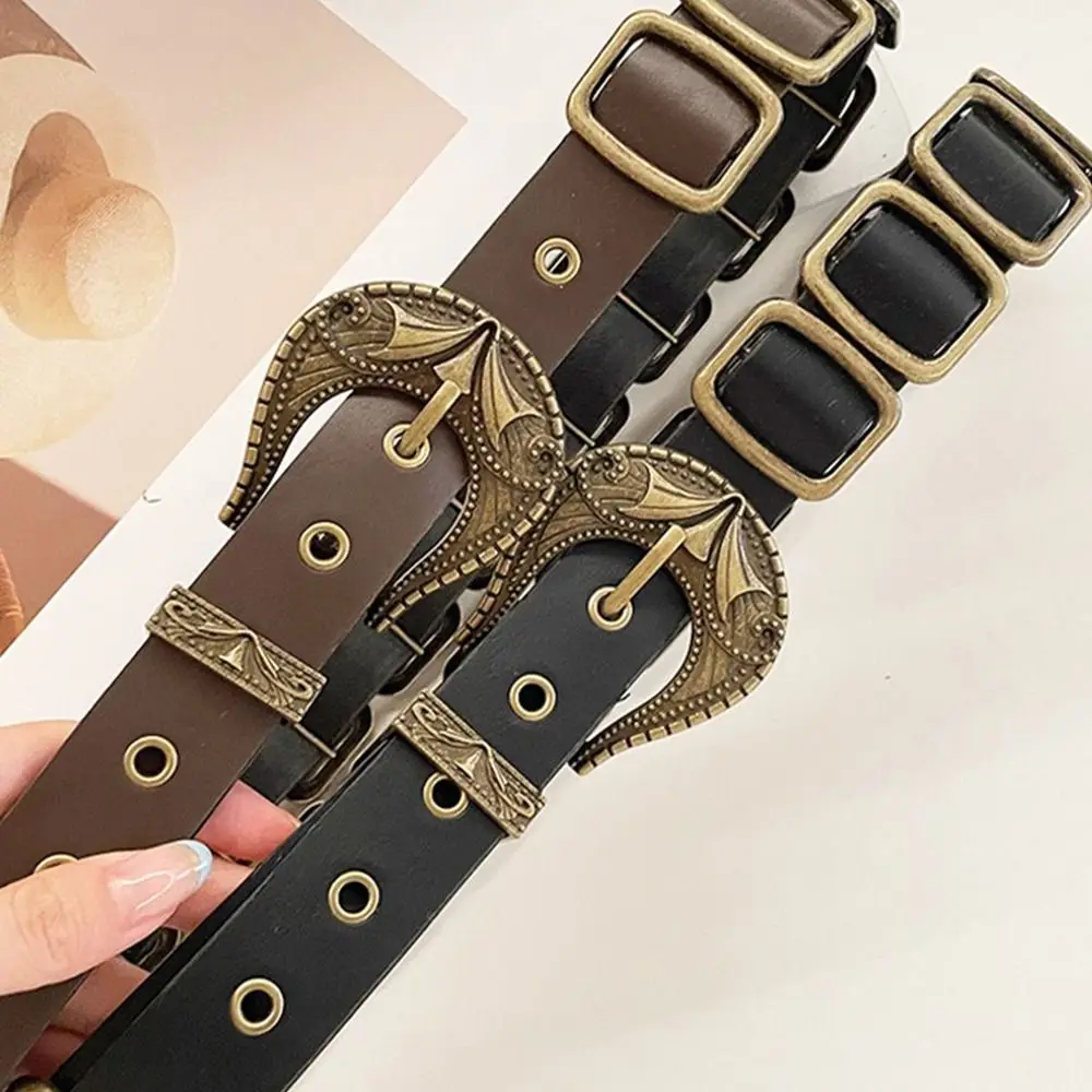 

Fashionable American Women's Belt Pu Leather Y2k Waist Belt Black Coffee Punk Dress Jeans Belt Spicy Girls