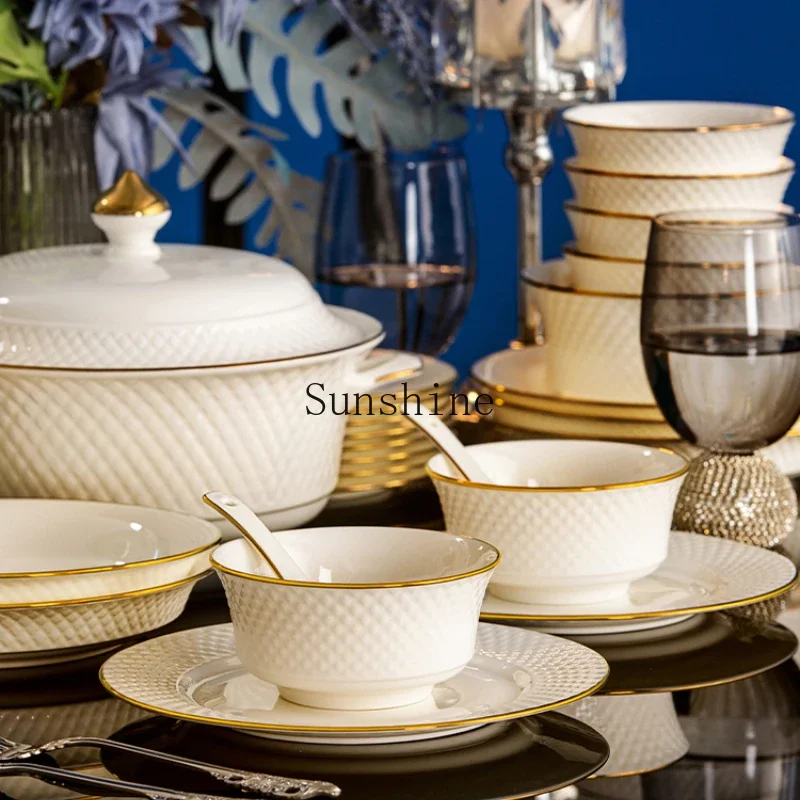 

Tableware light luxury ceramic tableware combination household