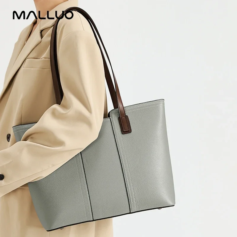 

Women's Real Cow Leather Shoulder Bag Ladies Large Capacity Versatile Commuter Handbag Female Retro Cowhide Luxury Underarm Bags