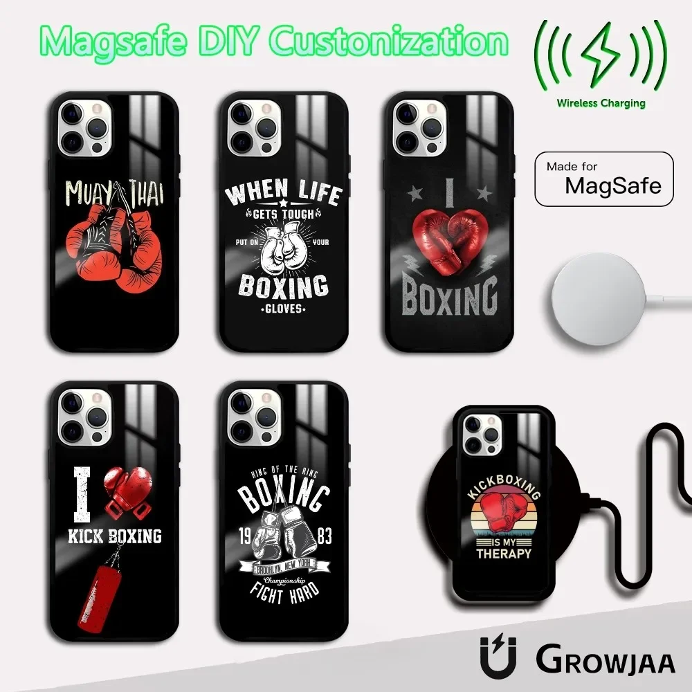 

Boxing Gloves Design Phone Case For iPhone 16 15 14 13 12 11 Pro Max Plus Mini Magsafe Mirror Wireless Magnetic Cover