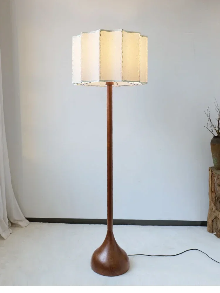 Japanese Wabi-sabi Style Floor Lamp New Chinese Living Room Bedroom Study B&B Designer Villa Retro Solid Wood Table Lamps