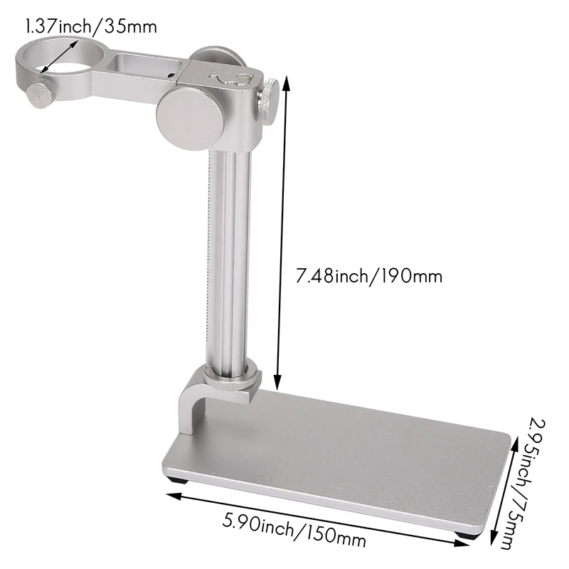 Supporto in lega di alluminio supporto per microscopio USB staffa per supporto Mini telaio per tavolo d\'appoggio per saldatura di riparazione del