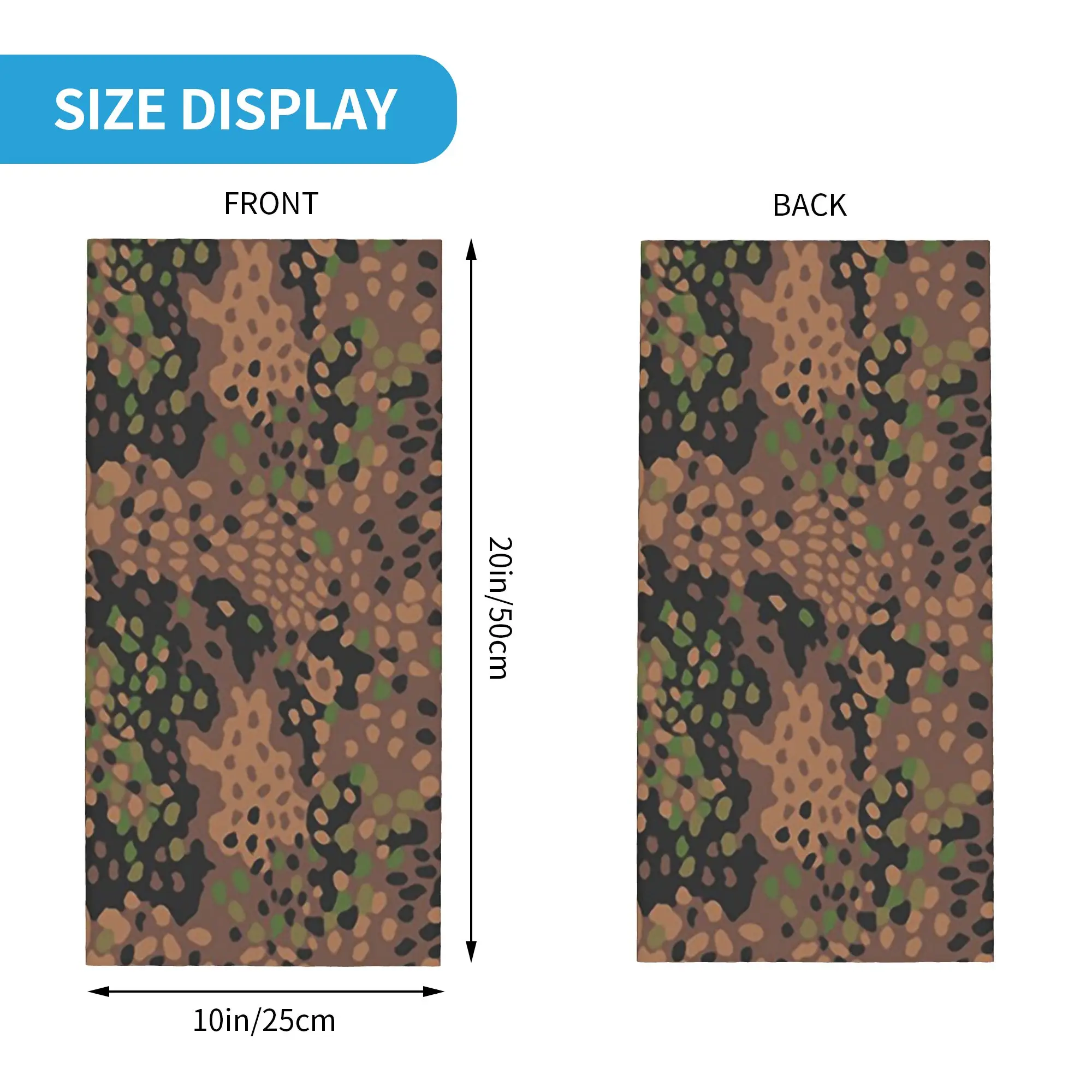 Dot 44 German WW2 Camouflage Pattern Bandana Neck Gaiter Printed Mask Scarf Face Mask Outdoor Sports Unisex Adult Winter