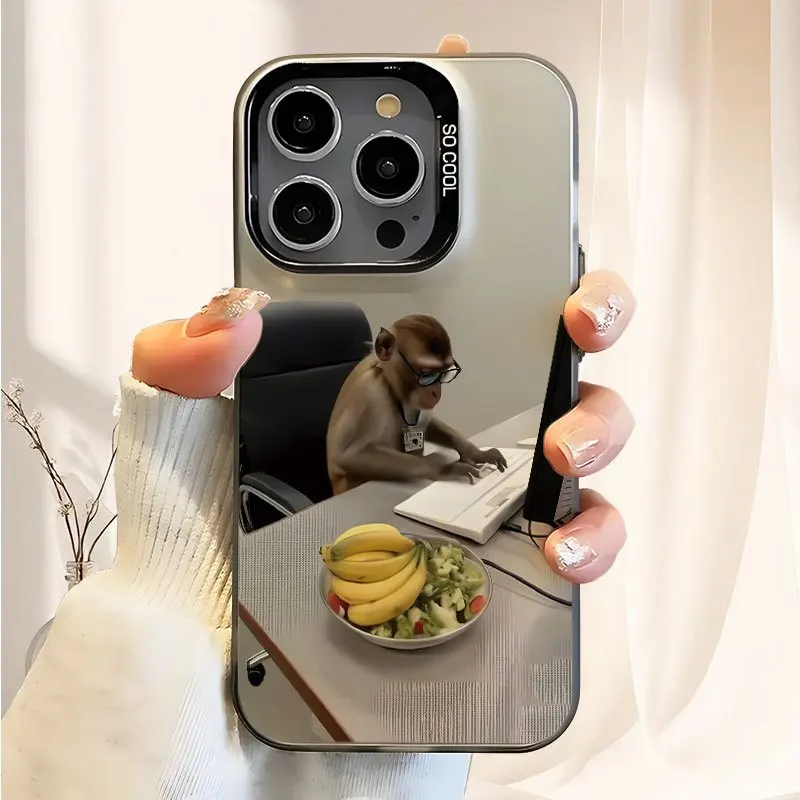 Innovative funny monkey design phone case suitable for iPhone 17 16 15 14 13 12 Pro Max plus mini series, non-slip and durable
