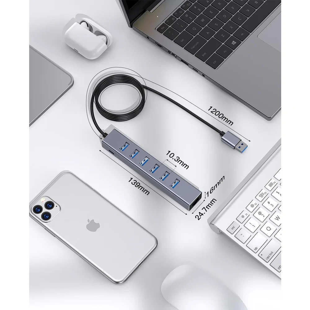 Getatek 8 in 1 USB C 허브-네트워크 허브, USB 3.0 도킹 스테이션, 기가비트 이더넷 포트, 노트북 PC, 맥북, 아이맥, USB 플래시 드라이브