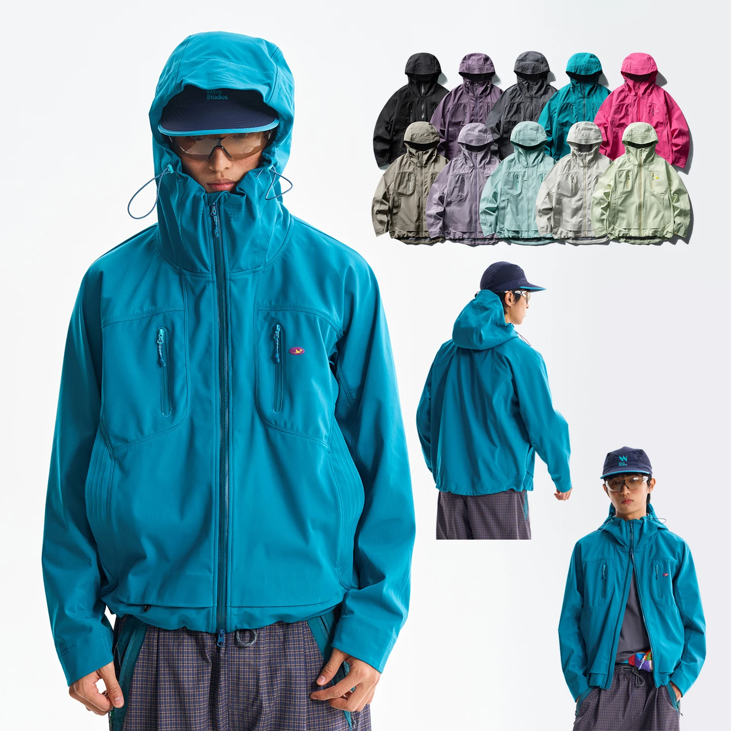 Outdoor Softshell Jacket Men Women UV Protection Quick Dry Windproof Water Repellent Hooded Hiking Trekking Functional Coat