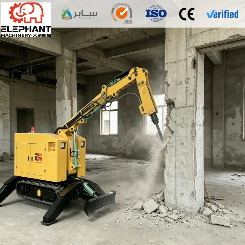 Multifunctional Wireless Remote Control Mini Demolition Robot  for Indoor Tunnel Confined Space Work