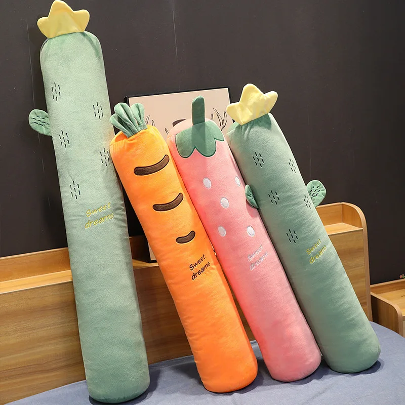 Giant 150CM Removable Strawberry Plushie Toys Fruit Carrot Plant Stuffed Plush Dolls Cactus Pillow Toy for Kids Girls Sleep Gift